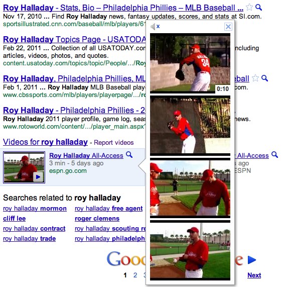 Video Instant Preview su Google Video Instant Preview su Google