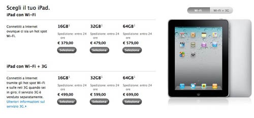 iPad, nuovi prezzi da 379 euro
