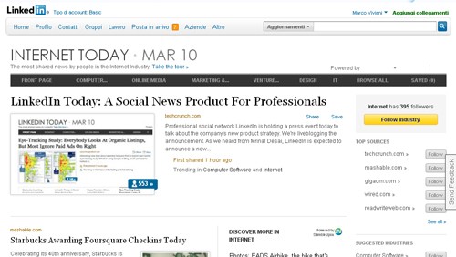LinkedIn Today: notizie per professionisti