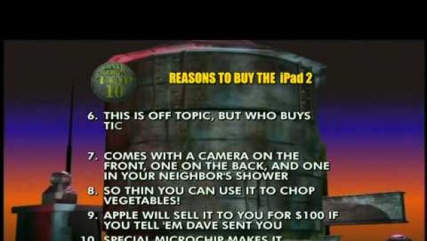 David Letterman: dieci ragioni per comprare iPad 2