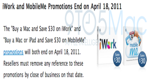 MobileMe e iWork: stop alla promozione. Update in arrivo?
