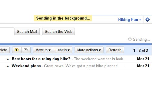 Invio in background per la posta elettronica di Gmail