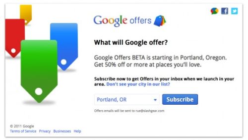 Google Offers: iniziata la fase beta in 3 città