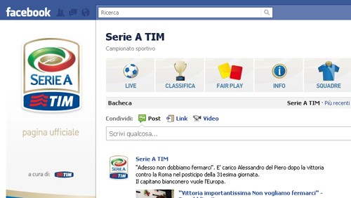 La Serie A sbarca su Facebook
