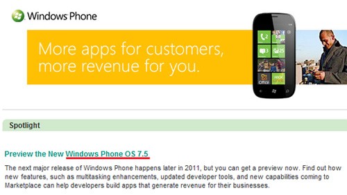 Windows Phone 7.5 arriverà con Mango