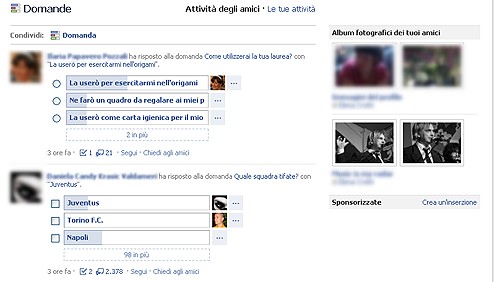 Facebook Domande: è già mania