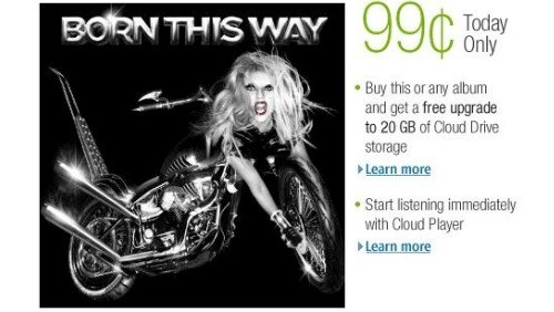 Amazon Cloud Drive: l'album di Lady Gaga a 99 centesimi
