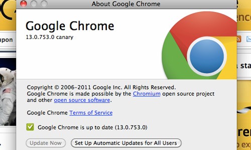Chrome Canary disponibile per Mac OS X