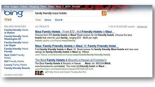 Su Bing i risultati consigliati da Facebook