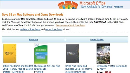 Amazon sfida Apple con Mac Download Store