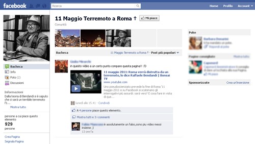 Terremoto dell'11 maggio a Roma: è psicosi sul Web