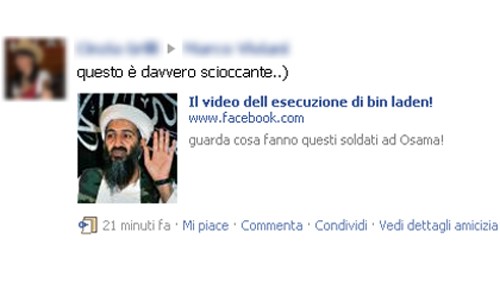 Facebook: video su Osama Bin Laden, ma è un virus