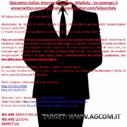 Anonymous e LulzSec attaccano il sito dell'AGCOM
