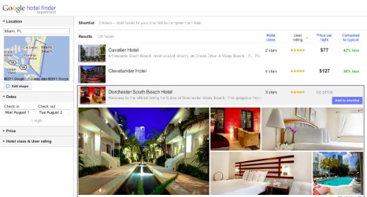 Google ti trova l'hotel