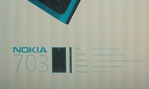 Nokia 703 è il nome del primo Windows Phone?