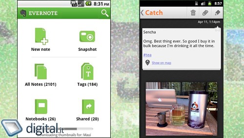 Prendere appunti con Android: Evernote e Catch Notes