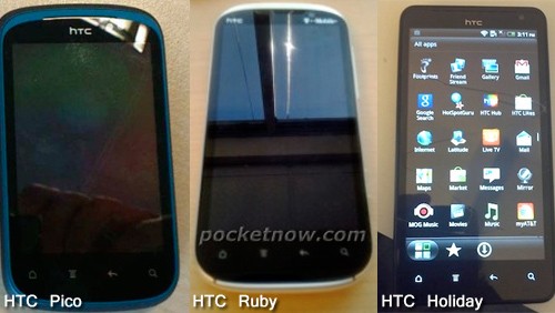 HTC Pico, Ruby e Holiday, nuovi smartphone Android