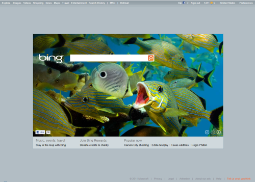 Bing, nuove modifiche alla home page