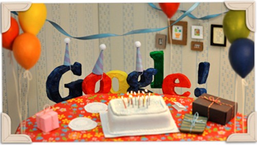 Google Doodle per i 13 anni del motore di ricerca
