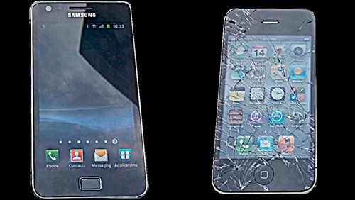 Samsung Galaxy S II vs. iPhone 4S: crash test