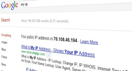 Qual è il mio indirizzo IP? Chiedilo a Google