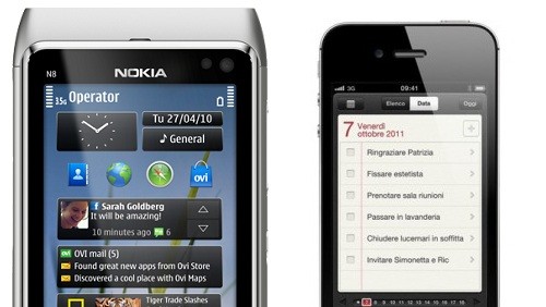 Nokia N8 e iPhone 4S a confronto