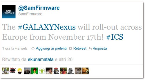 Samsung Galaxy Nexus in Europa il 17 novembre