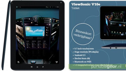 ViewSonic ViewPad 10e, tablet Android 2.3 a 249 euro