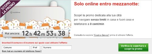 Vodafone ADSL Flat: promozione personalizzata a seconda della città in cui si abita