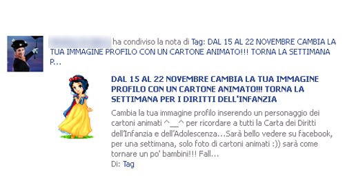 Tornano su Facebook i profili coi cartoni animati