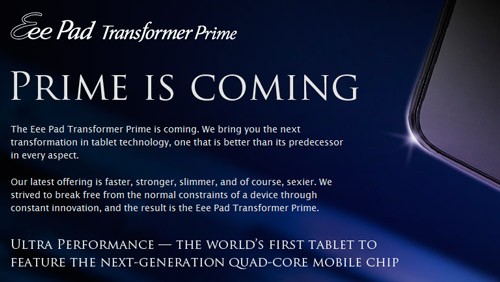 ASUS Transformer Prime a dicembre?
