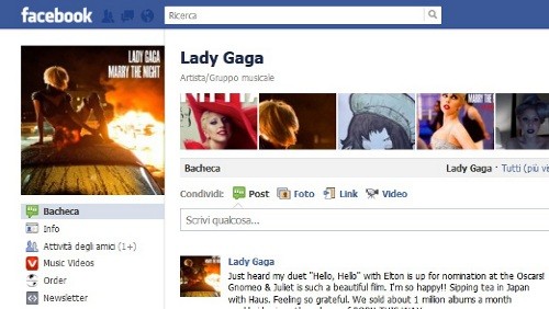 Lady Gaga: truffa su Facebook e Twitter a suo nome
