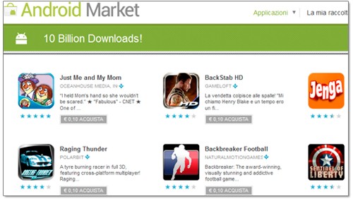 Applicazioni Android a 10 centesimi, oggi si gioca
