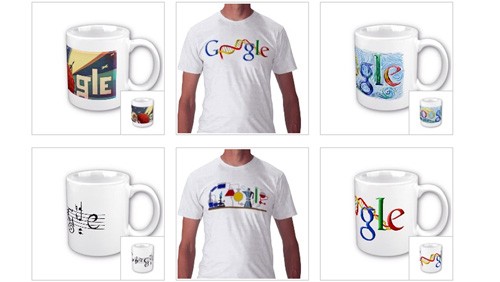 I Doodle di Google su t-shirt, tazze e altri oggetti