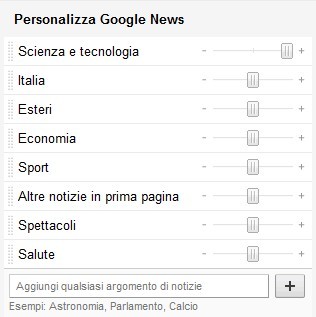 Impostazioni Google News Impostazioni Google News