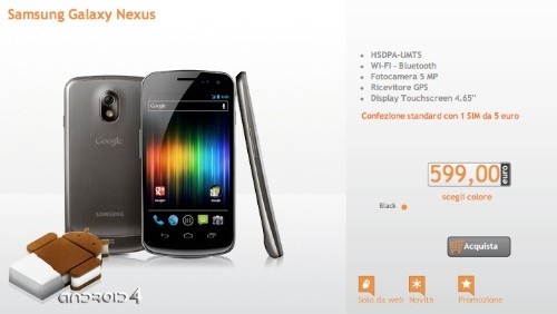 Galaxy Nexus disponibile anche con Wind