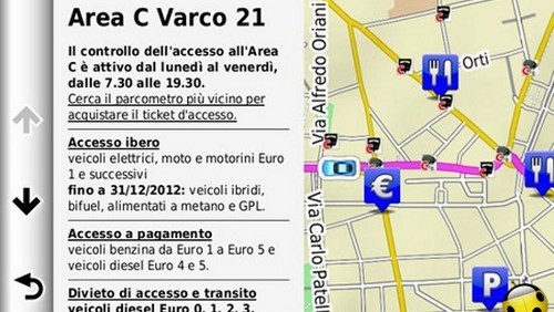 Area C a Milano: la mappa gratuita da Garmin