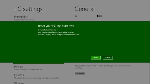 Windows 8: ripristino del sistema in pochi minuti