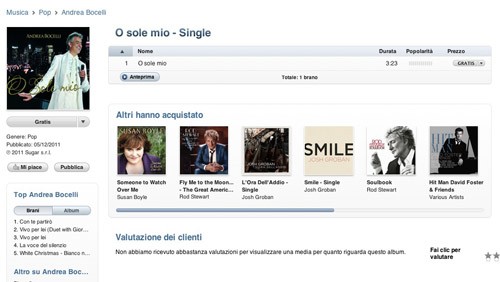 Andrea Bocelli oggi gratis su iTunes