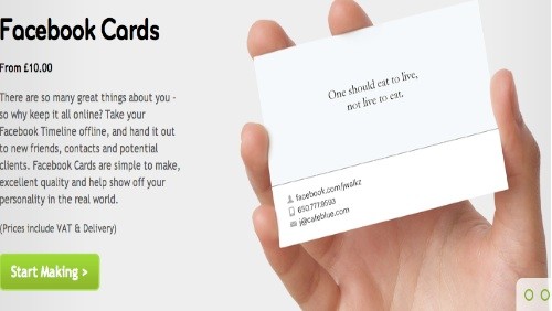 Ecco la Facebook Card, il biglietto da visita social 2.0