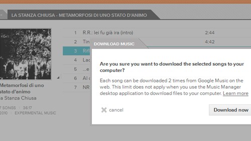 Google Music semplifica il download dei brani