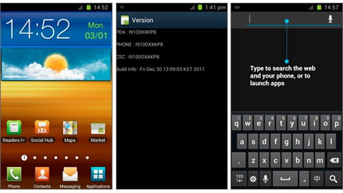 Samsung Galaxy S II, ROM Android 4.0.1 e 4.0.3