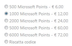 Prezzi Microsoft Point Prezzi Microsoft Point