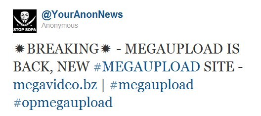 Gli Anonymous annunciano il rilancio di Megaupload Gli Anonymous annunciano il rilancio di Megaupload