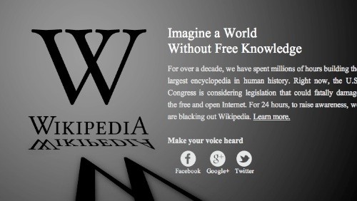 Wikipedia in sciopero, la rete oggi si mobilita contro SOPA