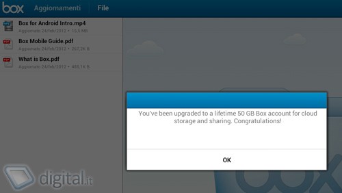 Box, 50 GB di cloud storage gratis su Android