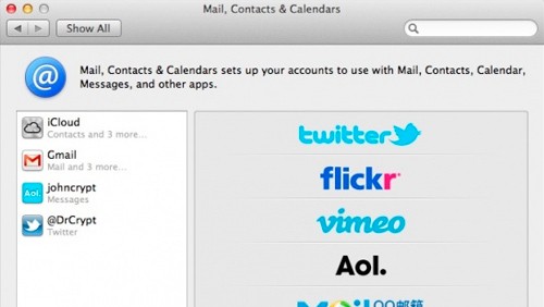 OS X 10.8 Mountain Lion, ci sono anche Flickr e Vimeo