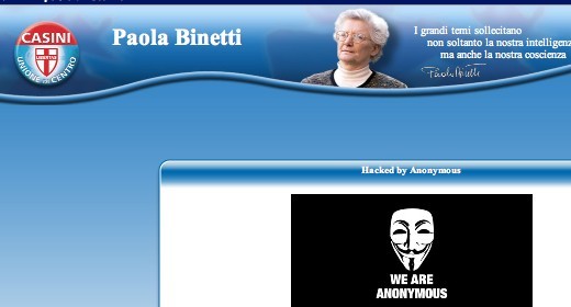 Paola Binetti cade sotto i colpi degli Anonymous