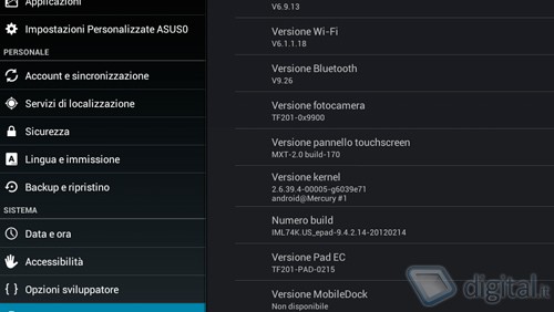 ASUS Transformer Prime, aggiornamento 9.4.2.14
