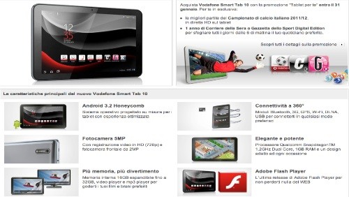 Smart Tab 10: le offerte di Vodafone